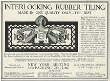 Interlocking Rubber Tiling Flooring 1905 Antique Print Ad for sale  Shipping to South Africa