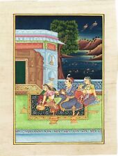 Used, Mughal Emperor Enjoying Wine With Empress Handmade Indian Miniature Painting for sale  Shipping to Canada