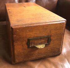 Used, Antique Single Drawer Solid Oak Card File, Brass Pull for sale  Shipping to South Africa