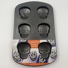 Mini panela de bolo caveiras Halloween antiaderente 6 cavidades por casa de férias NOVO comprar usado  Enviando para Brazil