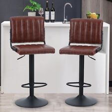 ALPHA HOME Bar Stools Set of 2 PU Leather Bar Chairs with Back Adjustable for sale  Shipping to South Africa