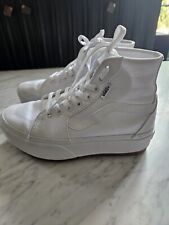 Sapato de Lona Cônico Vans All White Sk8-Hi Branco Tops Altos Feminino 7 comprar usado  Enviando para Brazil