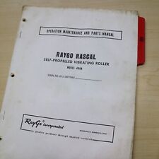RAYGO Rascal 400 Roller Compactor Peças de Reposição Livro Manual Operador Operação , usado comprar usado  Enviando para Brazil