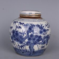 Antiguo frasco chino azul y blanco porcelana pintado a mano pino bambú ciruela 6159 segunda mano  Embacar hacia Argentina
