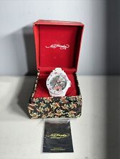 Relógio branco Ed Hardy com Pantera Negra e detalhes vermelhos na caixa original comprar usado  Enviando para Brazil