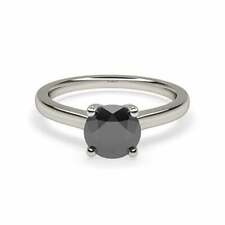 Simplistic Design! Black Diamond Ring in 925 Sterling Silver AAA Certified ! for sale  Shipping to South Africa
