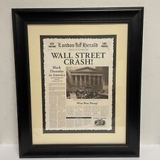 Wall Street Crash By The London Herald Newpaper Cover  Framed Print  for sale  Shipping to South Africa