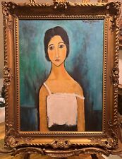 ESTILO ANTIGO MESTRE Modigliani Retrato PINTURA A ÓLEO SÉCULO XX em uma moldura dourada comprar usado  Enviando para Brazil