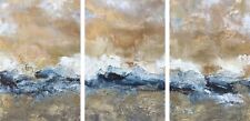 ORIGINAL LARGE SEASCAPE ART PAINTINGS modern abstract coastal NAVY BLUE GOLD OIL, used for sale  Shipping to Canada
