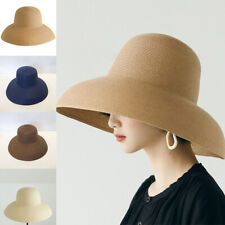 Usado, Chapéus de sol femininos clássicos Hepburn feitos à mão chapéu de palha verão estilo aba larga praia comprar usado  Enviando para Brazil