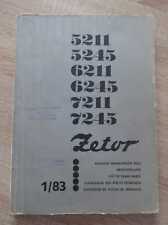 Ciągniki Zetor 5211 + 5245 + 6211 + 6245 + 7211 + 7245 Lista części zamiennych, używany na sprzedaż  Wysyłka do Poland
