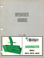 Used, Farm Manual - Badger - BN710 et al Snomaster Snowblower Operator's c1977(FM579) for sale  Shipping to South Africa