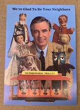 Used, RARE Mr Rogers Neighborhood 1993 PBS Promotional Postcard ~ Fred Trolley Puppets for sale  Shipping to South Africa