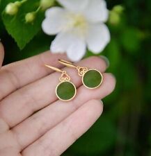 Green jade earrings for sale  MANSFIELD