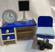 Kidkraft Casa de Muñecas Madera Juego de Oficina Silla de Escritorio Reloj de Computadora segunda mano  Embacar hacia Argentina