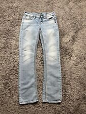 Jeans feminino prata 28x34 azul Aiko bootcut cintura média lavagem leve jeans stretch, usado comprar usado  Enviando para Brazil