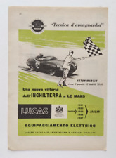 Pubblicita' Joseph Lucas Aston Martin Le Mans Yoga Succo Massalombarda 1959 (F5) usato  Ferrara