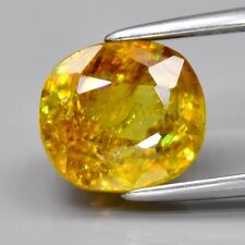 Used, 2.39ct 8x7.2mm Cushion Natural Greenish Yellow Sphene Gemstone, Amazing Luster for sale  Shipping to South Africa