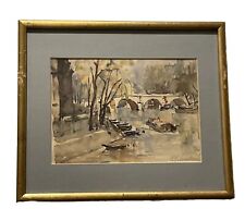 Pierre Eugene Cambier Original French Impressionist Watercolor Painting Signed for sale  Shipping to South Africa