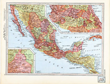 DE COLECCIÓN 1956 Mapa de México ORIGINAL Ferrocarriles Centroamérica Baja California Estados Unidos segunda mano  Embacar hacia Argentina