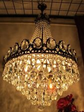 Antigua araña francesa vintage de cristales, ENORME lámpara de techo Swarovski años 40*, usado segunda mano  Embacar hacia Argentina