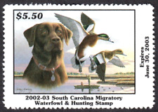 Selo de pato do estado da Carolina do Sul 2002 EUA US$ 5,50 #22 peruca, chocolate labrador, usado comprar usado  Enviando para Brazil