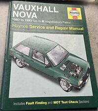 Vauxhall Nova 1983 To 1993 Petrol, Haynes Workshop Manual for sale  Shipping to South Africa