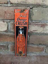 VINTAGE DRINK ORANGE CRUSH PORCELAIN GAS STATION SODA DOOR SIGN 10" X 2.5" for sale  Shipping to South Africa