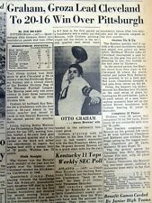 3 1953 jornais NFL futebol OTTO GRAHAM Cleveland Browns + LIONS Bobby Layne, usado comprar usado  Enviando para Brazil