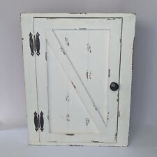 White Distressed Wood Wall Cabinet, used for sale  Shipping to South Africa