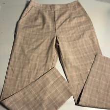 nasty gal womens pants 6 s m brown white straight leg stripes retro checks bb for sale  Shipping to South Africa