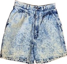 Shorts jeans feminino PACIFIC COAST SAIL lavado com ácido cintura alta tamanho 10 EUA vintage comprar usado  Enviando para Brazil