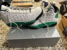 Men’s Jordan Retro 13 XIII Lucky Green Size 10.5 Leather Suede White Green PO for sale  Shipping to South Africa