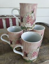 Conjunto de 4 Canecas Living Quarters HYDRANGEA Porcelana Coffe 10 oz Estado Perfeito 🌸, usado comprar usado  Enviando para Brazil