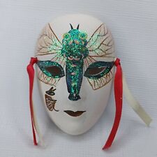 Máscara facial de porcelana vintage de 4" mascarada decoración de pared tema mariposa segunda mano  Embacar hacia Argentina