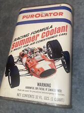 Vintage  PUROLATOR RACING Formula Summer Coolant 1 quart Can Empty Race Car Logo for sale  Shipping to South Africa