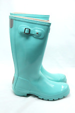 HUNTER Original Gloss Boots Womens Size 7 Tall Rain TURQUOISE Blue for sale  Shipping to South Africa