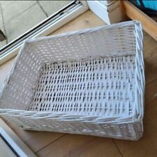 White wicker basket for sale  BRIGHOUSE