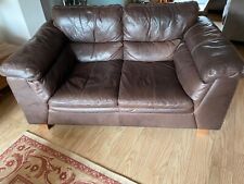 Seater brown leather for sale  NOTTINGHAM