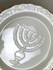 Vintage Judaica Lenox Raised Menorah 6 3/8" Placa com Aro de Ouro 24K comprar usado  Enviando para Brazil