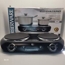 1800W Double Burner Electric Cooktop Stove Cooker Adjustable Lightweight Black for sale  Shipping to South Africa