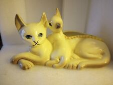 VINTAGE HULL POTTERY 63 SIAMESE MOTHER CAT & KITTEN PLANTER for sale  Shipping to South Africa