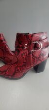 Qupid Red Leather Boots. Womens Size 8. Very Cool. NEVER WORN!! BRAND NEW!! for sale  Shipping to South Africa