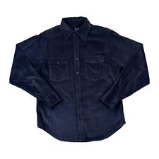 Camisa manga longa início dos anos 00 GAP clássica azul marinho micro cordão de veludo pequena média comprar usado  Enviando para Brazil