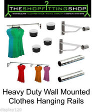 Shopfitting Home Storage Clothes Rails 25mm Tube Wall Fix Heavy Duty 1ft-10ft for sale  Shipping to South Africa