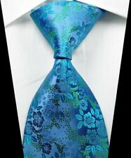 Hot Classic Floral Azul Claro Verde JACQUARD TECIDO 100% Seda gravata gravata masculina comprar usado  Enviando para Brazil