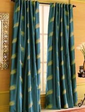Panel de cortina bordado pluma de pavo real oro azulado Pier 1 Imports 54x84 raro segunda mano  Embacar hacia Argentina