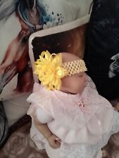 ROMANY BABY GIRL BIG YELLOW SATIN BOW TEDDY BEAR HEADBAND , used for sale  Shipping to South Africa