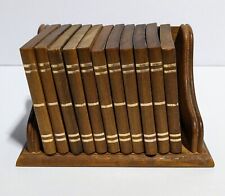 Used, Vintage Wood Cork 11 Coasters Coaster Set MCM Books Bookshelf Encyclopedia Set for sale  Shipping to South Africa