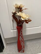 Flowers red vase for sale  Shipping to Ireland
